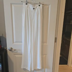 White Wide-Leg Pants